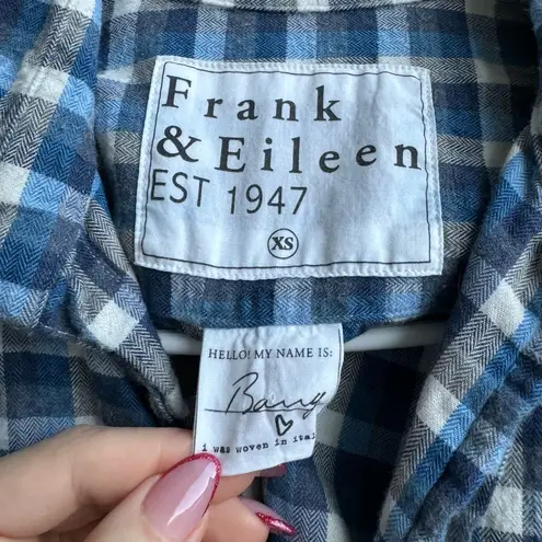 Frank & Eileen  Barry Tailored Button Up 100% Cotton Shirt Size XS Blue Check