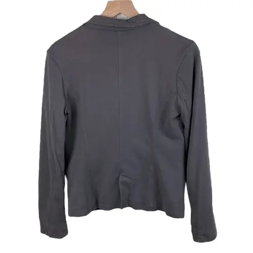 Garnet Hill Knit Jacket Blazer Women's Size 6 Grey 100% Cotton Business Casual