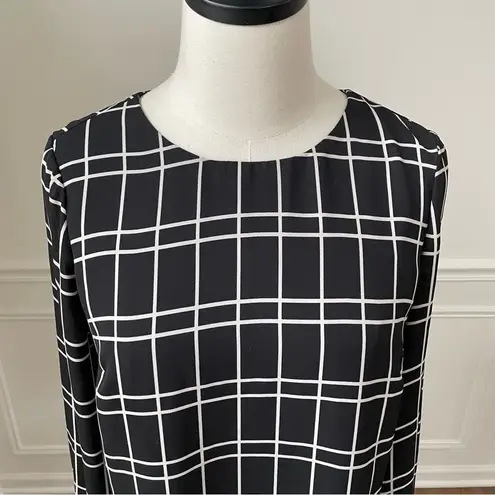 Banana Republic  Black White Shift Dress Long Sleeve 4