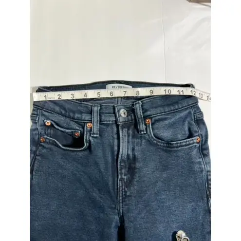 RE/DONE High Rise Skinny Jeans - Size 24 Jet Blue Black Minimalist Chic