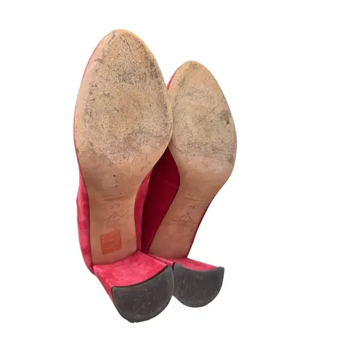 KK DODDS Mary Jane Heels in Red Nubuck Suede Size 38.5/ US 8