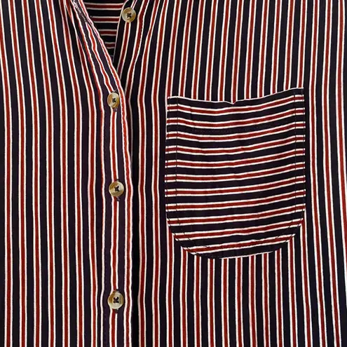 Maeve by Anthropologie Adelaide Poplin Striped Button Down Shirt Women's size XS