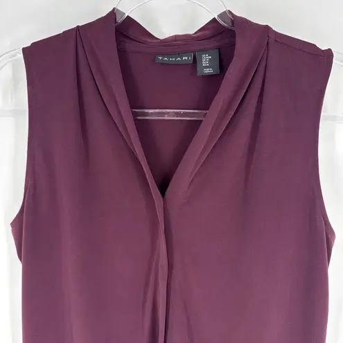Tahari Sleeveless Dress Top Wine Burgundy Size M