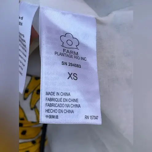 Farm Rio Spotted Bananas Cross-Back Mini Dress XS