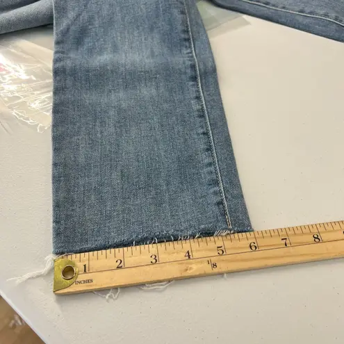 Soho High Waist Straight Jeans Womens 2 Blue Denim Stretch Mid Rise Frayed Hem - Image 12