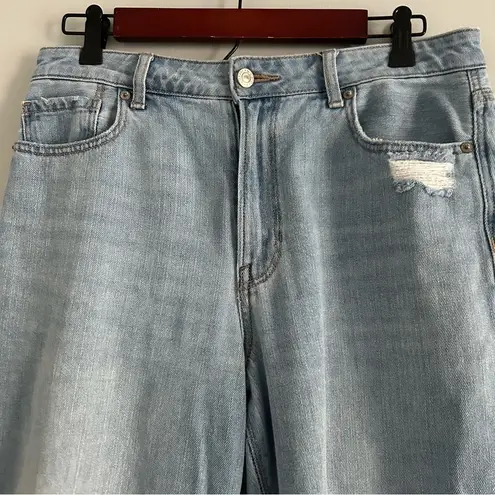 American Eagle Mom Jeans in Light Wash with Distressing