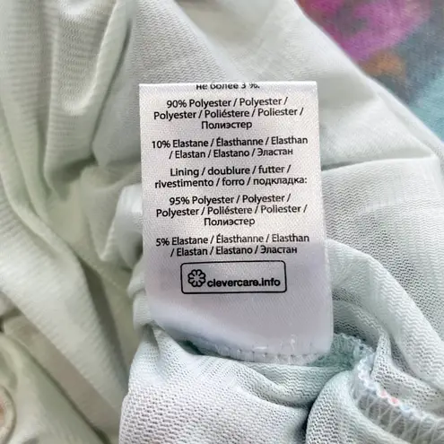 New Rotate Ulla Floral Print Ruched Mesh Long Sleeve Bodycon Dress Size 2 Multi