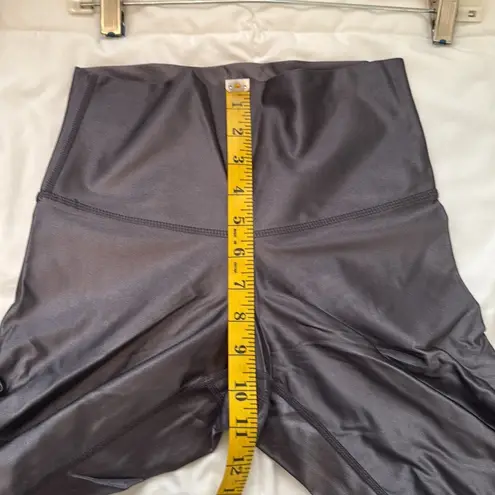 DYI Dark Silver Metallic High-Waisted Leggings, Size S