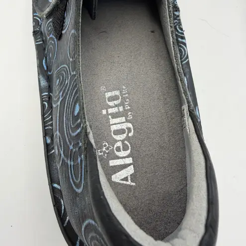 Alegria Dena Dream Fit Clogs Womens Size 37 US 7-7.5 Blue Leather Slip On Shoes