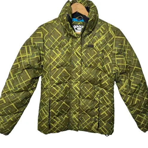 Oakley Down Puffer Snowboard Ski Jacket Winter Full Zip Green Womens Size Small