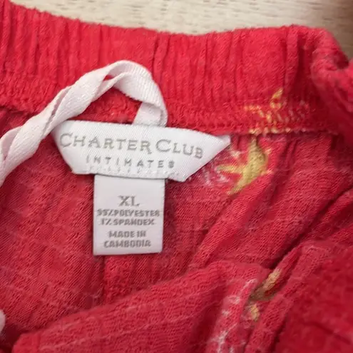 Charter Club Intimates Hot Pink with Yellow & White Palm Trees Women’s PJ Shorts