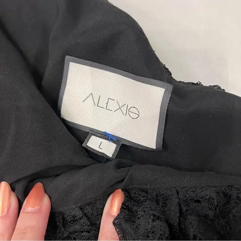 Alexis Ilana Lace One-Shoulder Black Dress