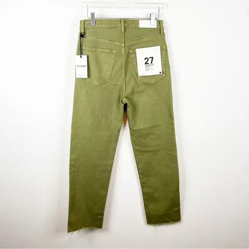 RE/DONE NWT 70s Ultra High Rise Stove Pipe Straight Leg Jeans 27 Washed Sage