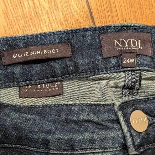 NYDJ Plus 24W 24 Billie Mini Boot Jeans Faded Denim Stretch Pants 3X