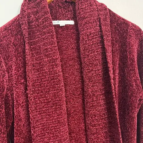 Seven7 7 JEANS Chenille Open Front Cardigan Tawny Port