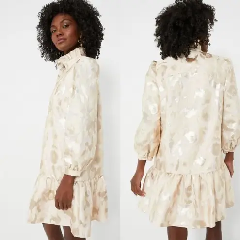 Tuckernuck Champagne Fil Coupe Palmerston Formal Mini Dress Size Medium NWT prep Tan