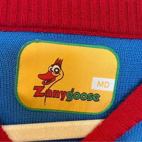 Zanygoose Unisex Hanukkah Sweater with Reindeer Design Blue Size M