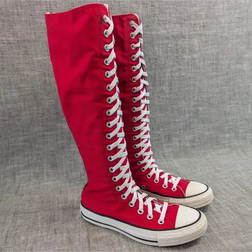 Converse CTAS XXHi Zipper Knee High Lace Up Red White Sneaker Boot Women 7 RARE 225 From Elyssa