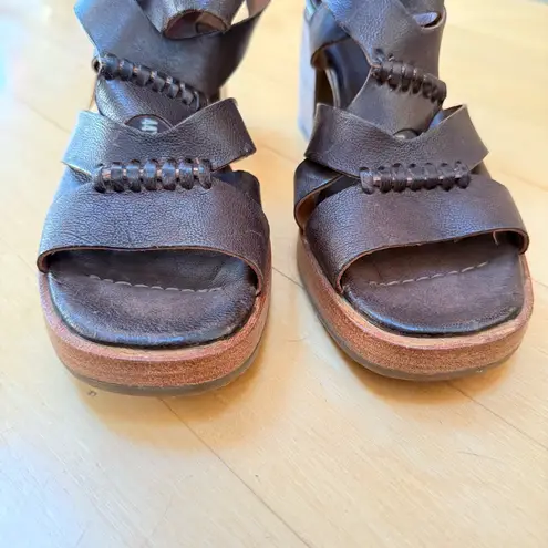 A.S.98 Alfred Chocolate Brown Italian Leather Heeled Sandals Size 40 NWT