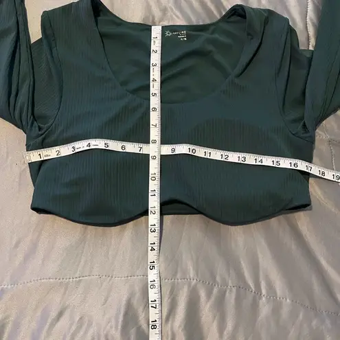Aerie Women's XL OFFLINE Green LS Crop
