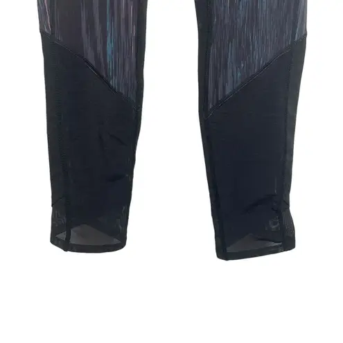 New Balance NWT  Printed Elixir Mesh Athletic Leggings in Black/Blue Size S