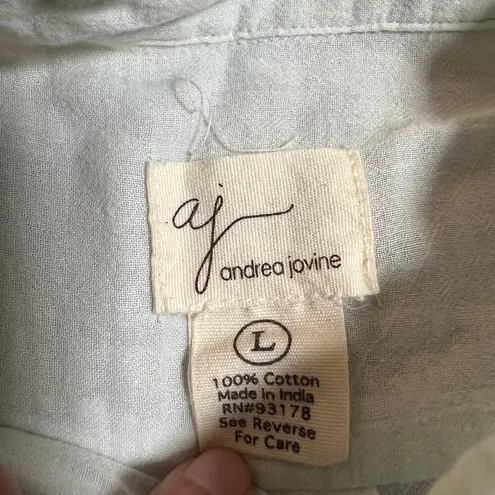 Andrea Jovine AJ Cotton Button Up Shirt Size Large Lightweight Breathable Pastel