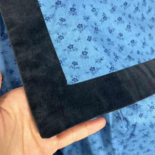 Gunne Sax by Jessica McClintock • vintage 70s floral velvet bib trim dress