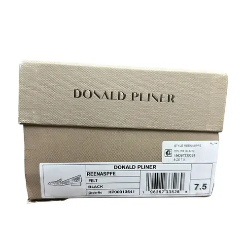 Donald Pliner Women’s 7.5 Black Reena Embellished Embroidered Loafers Designer