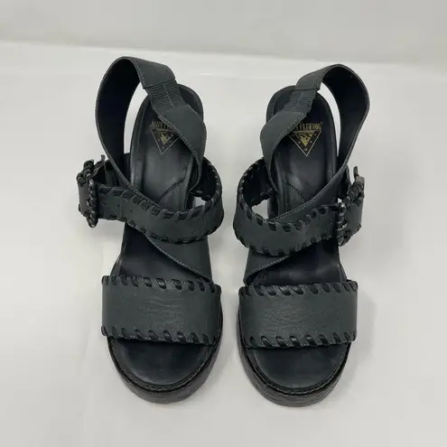John Fluevog Tuggawar Hopscotch Black Strappy Heels (6.5)