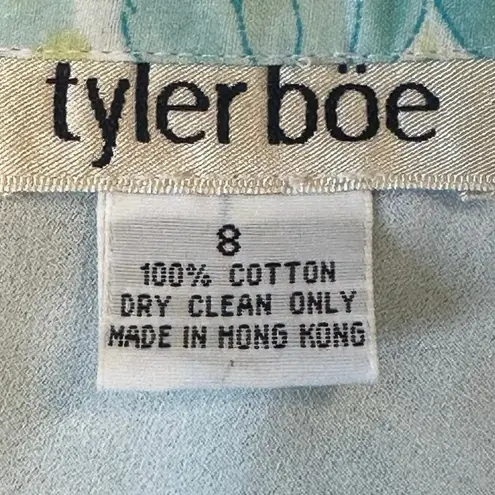 Tyler Boe Aqua Daisy Floral Midi Skirt Cottage Fairy Coastal Granddaughter Blue Size 8