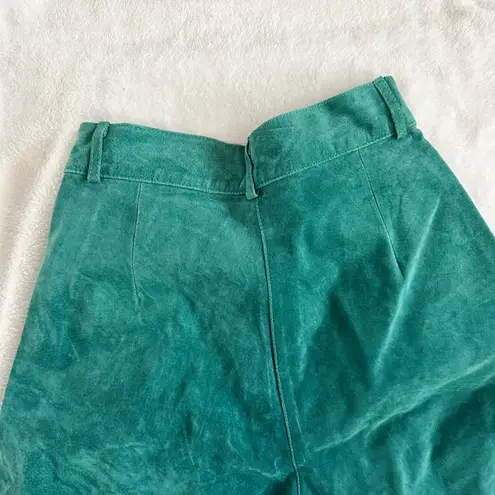 Vintage David Hollis Teal Suede Shorts Green