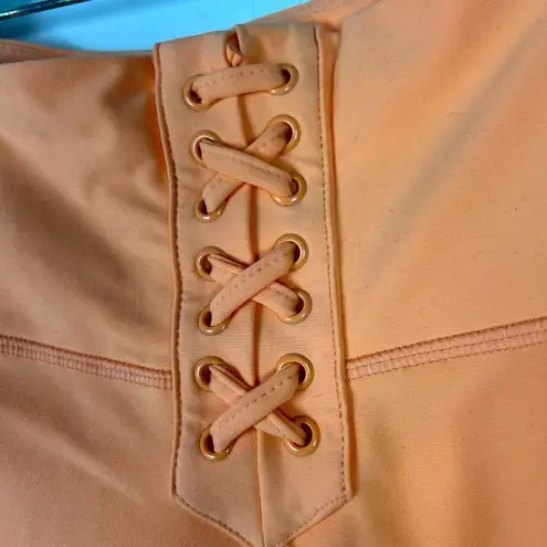 We Wore What NWT Lace-Up Biker Short Peach Cobbler Size XS NEW $68