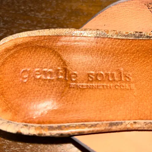 Gentle Souls Kenneth Cole Lilly Snakeskin Print Toe Ring Platform Sandal Shoes Size 8