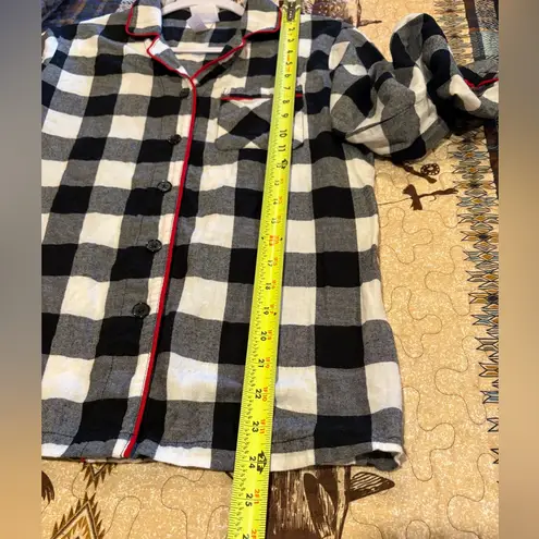 Wondershop Black and White buffalo check/red piping Pajama Set women’s XS