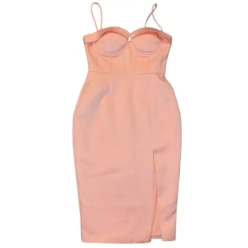 Lavish Lice • Lavish Alice pleated corset midi dress peach size 4