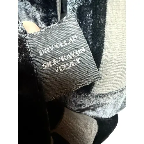 Kevin O'Brien Studio Burnout Velvet Silk Scarf Shawl Black