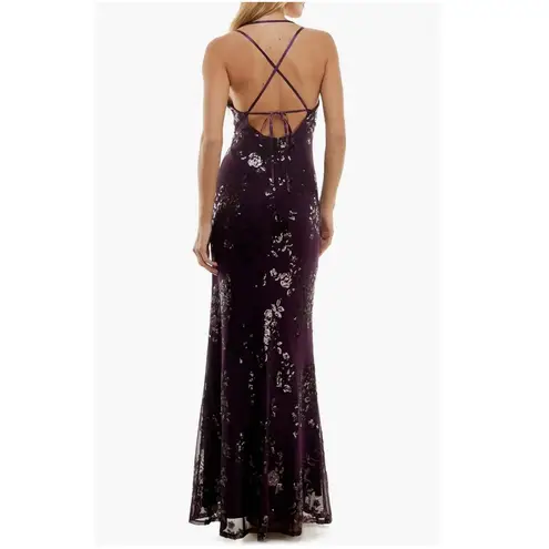 Speechless  Embroidered Sequin Mesh Lace-Up Back Gown, Juniors' Size 15 NWT - Image 4