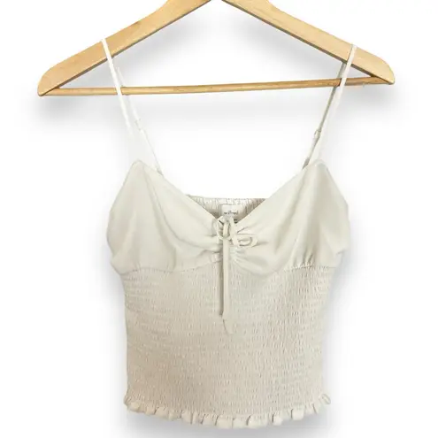 Aritzia Wilfred Ballet Camisole Top White Shirred Smocked Chiffon Size XS Tank