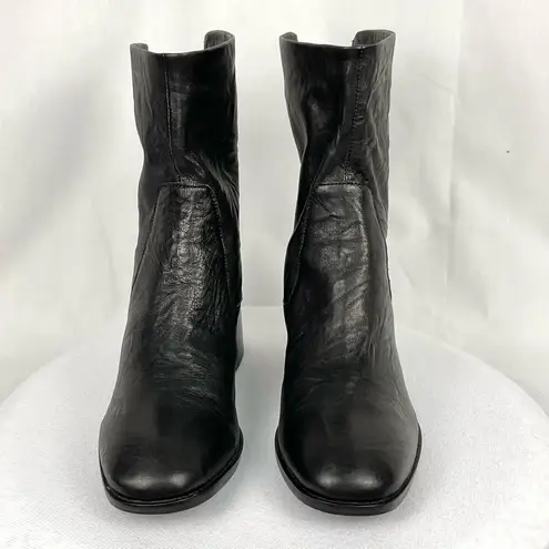 Kelsi Dagger  Island Black Boots Sz 9 New Heeled Back Zip Chunky Heel Bootie