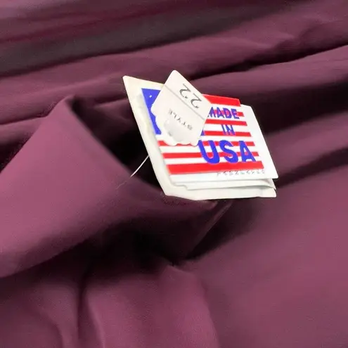 VTG Lady Hampton Nites Wine Chiffon Tiered Dress Sheer Sleeves Sz 22 US Made New Red