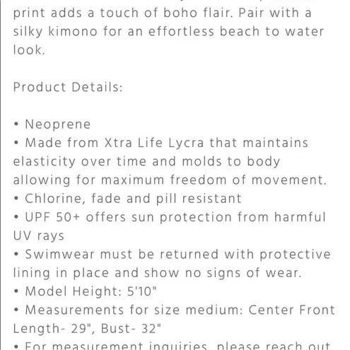 Johnny Was NWT Wave Surf One Piece Neoprene Orange Pink Floral Swim Suit $298