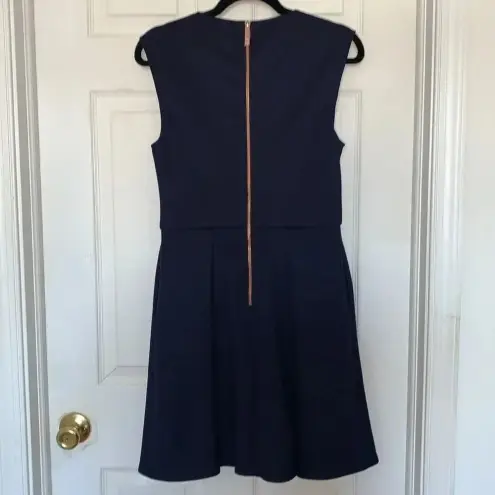 Ted Baker  London Blue Lavensa Floral Embroidered Dress Size 6