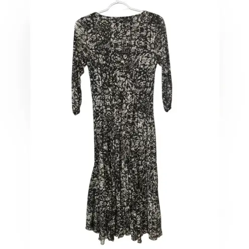 Coldwater Creek  Black & White Longsleeve Sheer Nylon Business Dress‎ Size 6