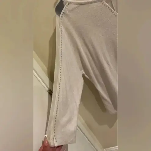 By Design Size XL Cream Gem Embellished Sexy Sheer V