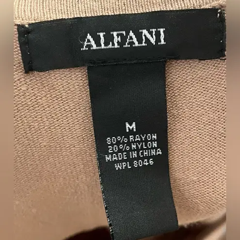 Alfani - Womens Beige Rhinestones Sweater Top Size M