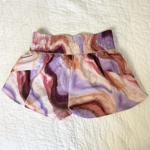 CALIA Womens Anywhere Printed Petal Hem Shorts Size M Athletic Pink Purple Girly Size M