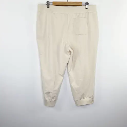 Ralph Lauren Lauren  Cream Drawstring High-Rise Joggers Women's Size Large L