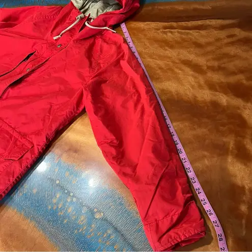 Columbia Vintage  Red Hooded Raincoat Lightweight Jacket Size Medium
