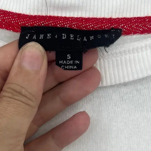 Jane and Delancey Tropical Christmas Fleece Top Sz S Embroider Holiday Flamingo