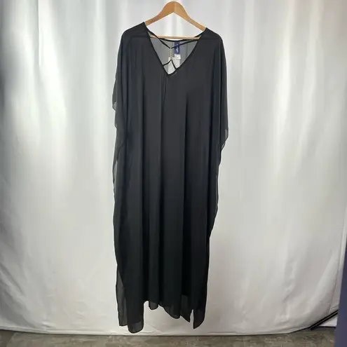 NWT Swimsuits for All V Neck Swim Caftan Cover Up in Black Size 22/24